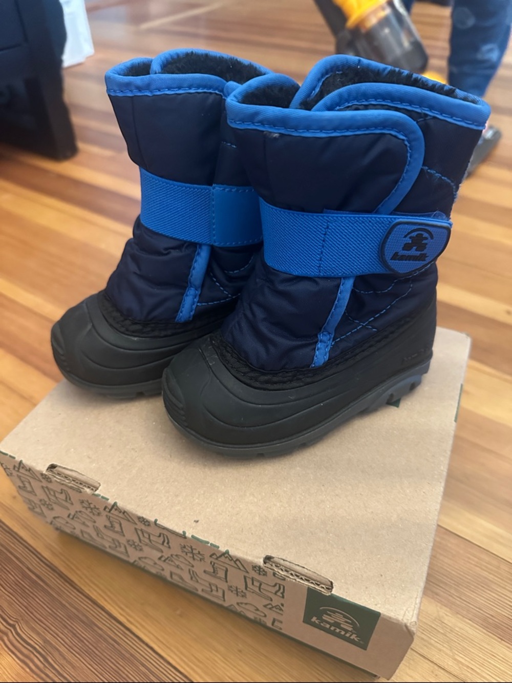 Kamik Kids Navy and Bright Blue Waterproof Snow Boots